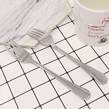 Honbay Stainless Steel Dinner Forks Set - 4 Pack