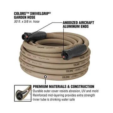Colors Garden Hose with SwivelGrip for Effortless Watering