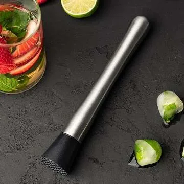 Ortarco 8 Inch Stainless Steel Muddler for Perfect Cocktails