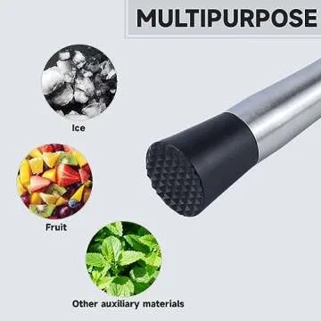 Ortarco 8 Inch Stainless Steel Muddler for Perfect Cocktails