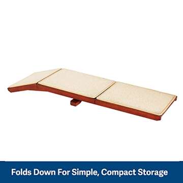 PetSafe CozyUp Sofa Ramp - Durable Wooden Pet Ramp Holds up to 100 lb - Great Couch Access for Dogs and Cats - Cherry Finish with Non-slip Carpet Tread - Folds for Easy Storage