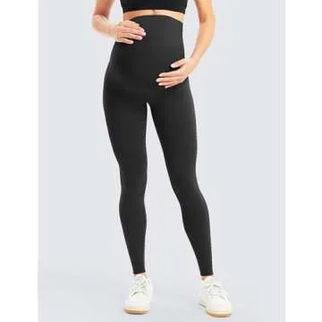 BONVIGOR Women's Maternity Leggings Over The Belly Bump Workout Full Length Leggings Running Active Yoga Pants