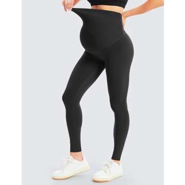 BONVIGOR Women's Maternity Leggings Over The Belly Bump Workout Full Length Leggings Running Active Yoga Pants