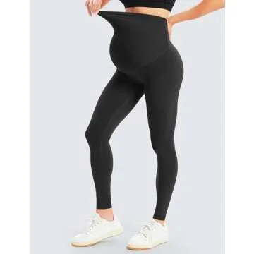 BONVIGOR Women's Maternity Leggings Over The Belly Bump Workout Full Length Leggings Running Active Yoga Pants