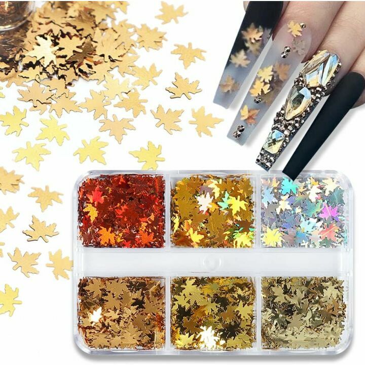 Autumn Nail Art Glitter Sequins - 6 Grids