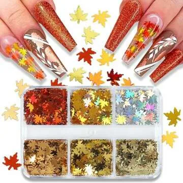Autumn Nail Art Glitter Sequins - 6 Grids