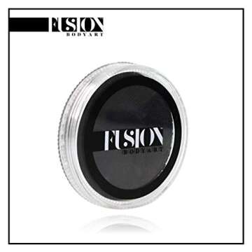 Fusion Body Art Pro Face Paint | Prime Strong Black (32gm), Professional Quality Water Activated Fac...
