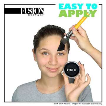 Fusion Body Art Pro Face Paint | Prime Strong Black (32gm), Professional Quality Water Activated Face and Body Paint Supplies Single Makeup Cake Hypoallergenic, Non-Toxic, Safe, Vegan