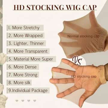 Tinashe HD Wig Caps for Women, 10 pcs Stretchy & Breathable