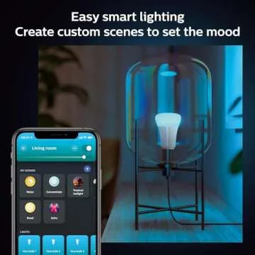 Philips Hue Smart 60W A19 LED Bulb - White and Color Ambiance Color-Changing Light - 4 Pack - 800LM - E26 - Indoor - Control with Hue App - Works with Alexa, Google Assistant and Apple Homekit