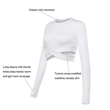 Dream Slim Women Long Sleeve Crop Tops with Thumb Holes