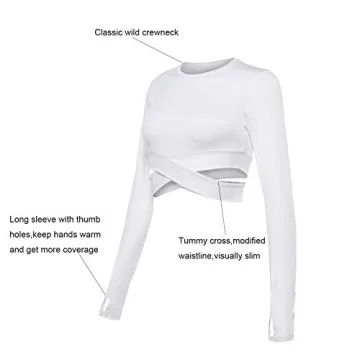 Dream Slim Women Long Sleeve Crop Tops with Thumb Holes