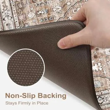 Collive Boho Kitchen Mats for Floor 2 Piece, Cushioned Anti Fatigue Kitchen Floor Mat Non-Skid Kitchen Under Sink Mat, Comfort Standing Desk Mat Waterproof for Office, Home & Kitchen, 17"x30"+17"x47"
