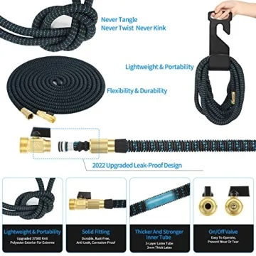 Durable 100 ft Expandable Garden Hose with Nozzle