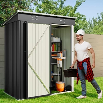 Gizoon 5'x3' Outdoor Storage Shed with Lockable Door