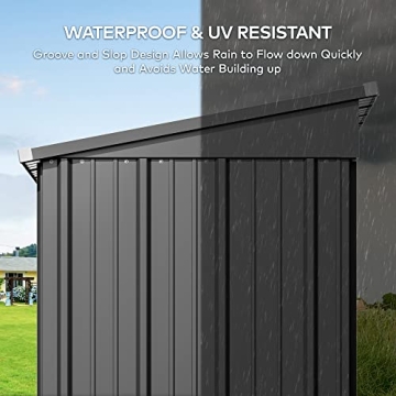 Gizoon 5'x3' Outdoor Storage Shed with Lockable Door