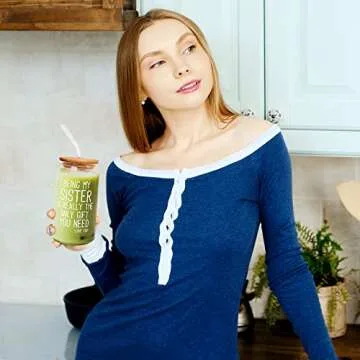 Sister Gifts - Fun Glass Tumbler for Birthday and Holidays