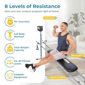 Total Gym Incline Weight Trainer APEX G3 w/ 8 Resistance Levels for Home Workout