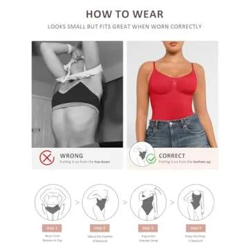 FeelinGirl Body Shaper Tummy Control Bodysuit Shapewear Seamless Waist Trainer Butt Lifter Red XS/S