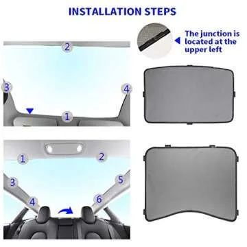 TOPlight Automotive Sun Protection Sunshades for Tesla Model 3,Model 3 Glass Roof Sunshade Sunroof Rear Window Sunshade Compatible (Until 2020 Version)