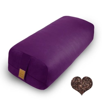 FelizMax Organic Buckwheat Bolster (24X10.5X5.5 in) Yoga Bolster Supportive Yoga Cushion for Restora...