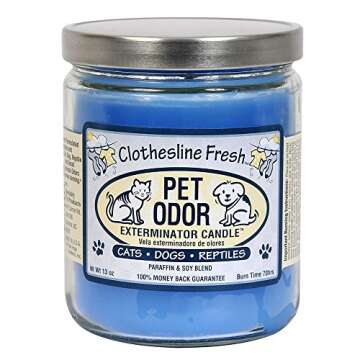 Pet Odor Exterminator Candle Clothesline Fresh Jar (13 oz)