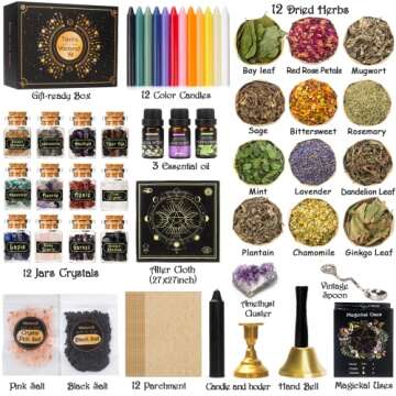 TigeJoy 61 PCS Witchcraft Supplies Kit for Beginners