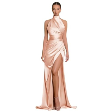 Buy Elegant Plus Size Satin Bridesmaid Dress Rose Gold