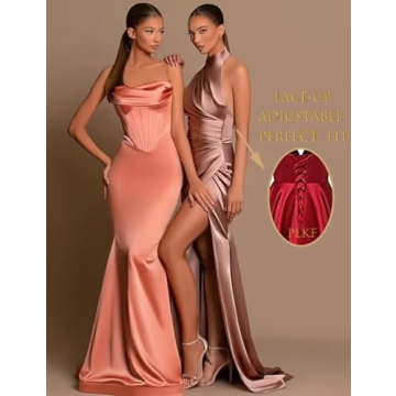 Buy Elegant Plus Size Satin Bridesmaid Dress Rose Gold