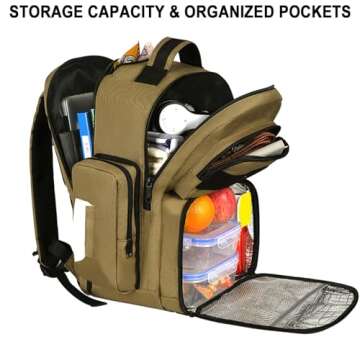 MATEIN Lunch Backpack with Cooler Compartment & USB Port