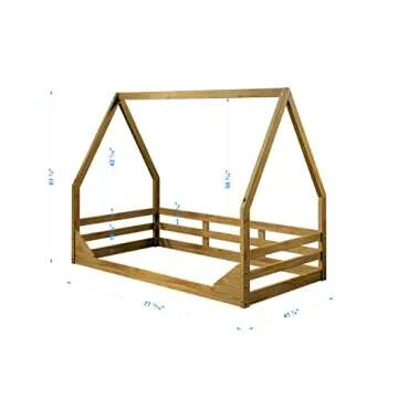 P'Kolino Casita Twin Floor Bed - Montessori Inspired Floor Bed - Solid FSC Certified Wood Bed for Ki...