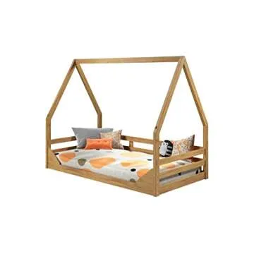 Montessori Twin Bed - P'Kolino Casita Floor Bed - Natural Wood