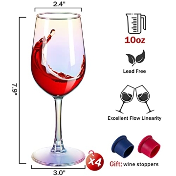 GoldArea Iridescent Wine Glass Set - Elegant Gift for Wine Lovers