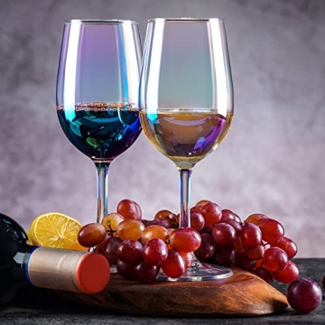 GoldArea Iridescent Wine Glass Set - Elegant Gift for Wine Lovers