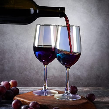 GoldArea Iridescent Wine Glass Set - Elegant Gift for Wine Lovers