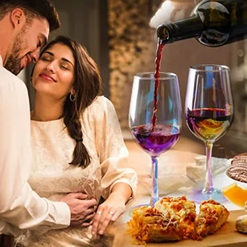 GoldArea Iridescent Wine Glass Set - Elegant Gift for Wine Lovers