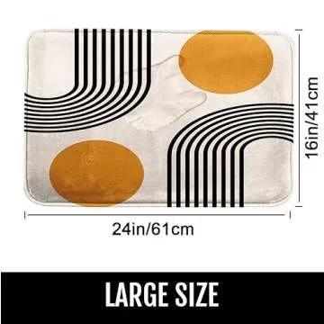 Britimes Boho Mid Century Bath Mat for Bathroom No Silp Abstract Geometric Washable Cover Floor Rug Carpets Floor Mat Bathroom Decorations 16x24 for Kitchen Bedroom