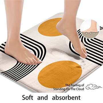 Britimes Boho Mid Century Bath Mat for Bathroom No Silp Abstract Geometric Washable Cover Floor Rug Carpets Floor Mat Bathroom Decorations 16x24 for Kitchen Bedroom