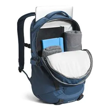 The North Face Recon School Laptop Backpack, Shady Blue Light Heather/TNF White, One Size