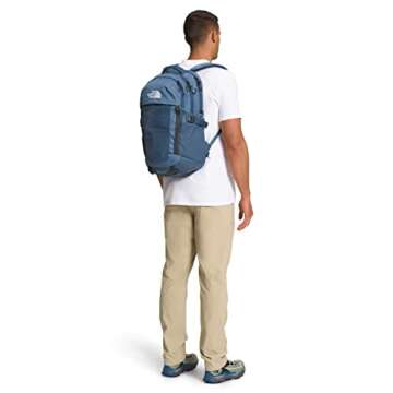The North Face Recon School Laptop Backpack, Shady Blue Light Heather/TNF White, One Size