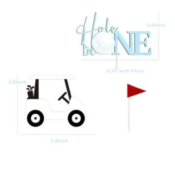 Hole In One Cake Topper Golf Cake Decorations Acrylic Golf First Birthday Cake Toppers Golf Theme Ca...
