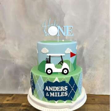Acrylic Golf Cake Topper for Parties and Birthdays