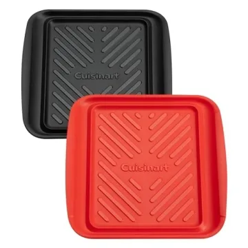 Cuisinart CPK-180 Grilling Prep and Serve Trays - Stylish 10.5" x 10.5" Black and Red