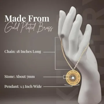 Handmade Gold Blessings Necklace in Hebrew with Blue Topaz