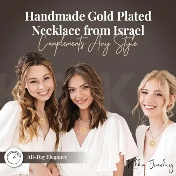 Handmade Gold Blessings Necklace in Hebrew with Blue Topaz