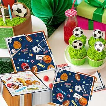 Sports Napkins Decoration for Birthday Party Supplies