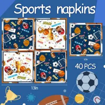 Sports Napkins Decoration for Birthday Party Supplies