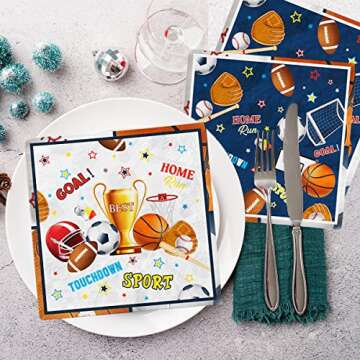 Sports Napkins Decoration for Birthday Party Supplies