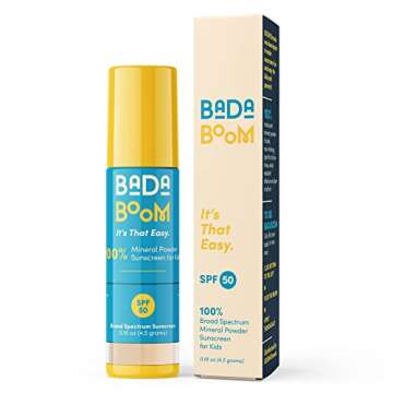 Bada Boom Mineral Translucent Sunscreen Powder, Brush on SPF 50 for Kids and Sensitive Skin