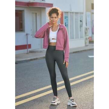 BALEAF Women's Fleece Lined Leggings Waterproof Thermal Winter Hiking Pants Warm Tights Skiing Running Yoga Travel Gear Grey S